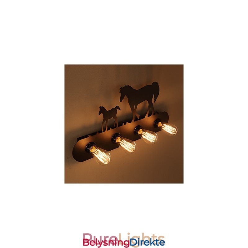 Amerikansk Landsby Pastoral Loftsstil Soveromsgang Jern Retro Villhest Vegglampe Gratis Frakt