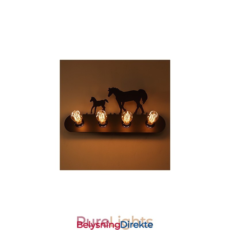 Amerikansk Landsby Pastoral Loftsstil Soveromsgang Jern Retro Villhest Vegglampe Gratis Frakt