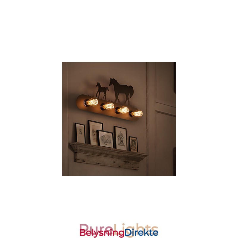 Amerikansk Landsby Pastoral Loftsstil Soveromsgang Jern Retro Villhest Vegglampe Gratis Frakt