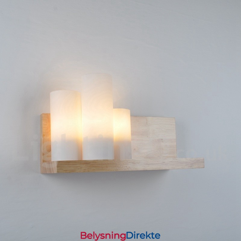 Mini-Stil Vegglampe Med Glassskjermer Moderne, Moderne Tre- Og Bambusvegglampe