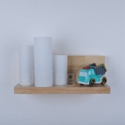 Mini-Stil Vegglampe Med Glassskjermer Moderne, Moderne Tre- Og Bambusvegglampe