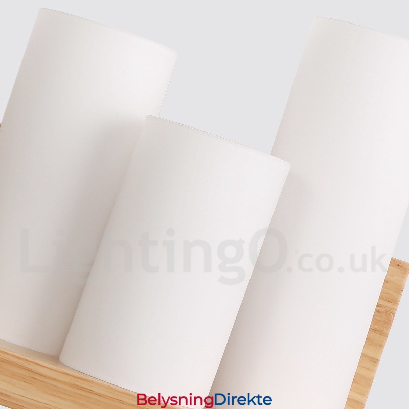 Mini-Stil Vegglampe Med Glassskjermer Moderne, Moderne Tre- Og Bambusvegglampe