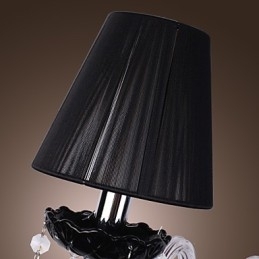 Krystallvegglampe Med 2 Lys I Stoffskjerm