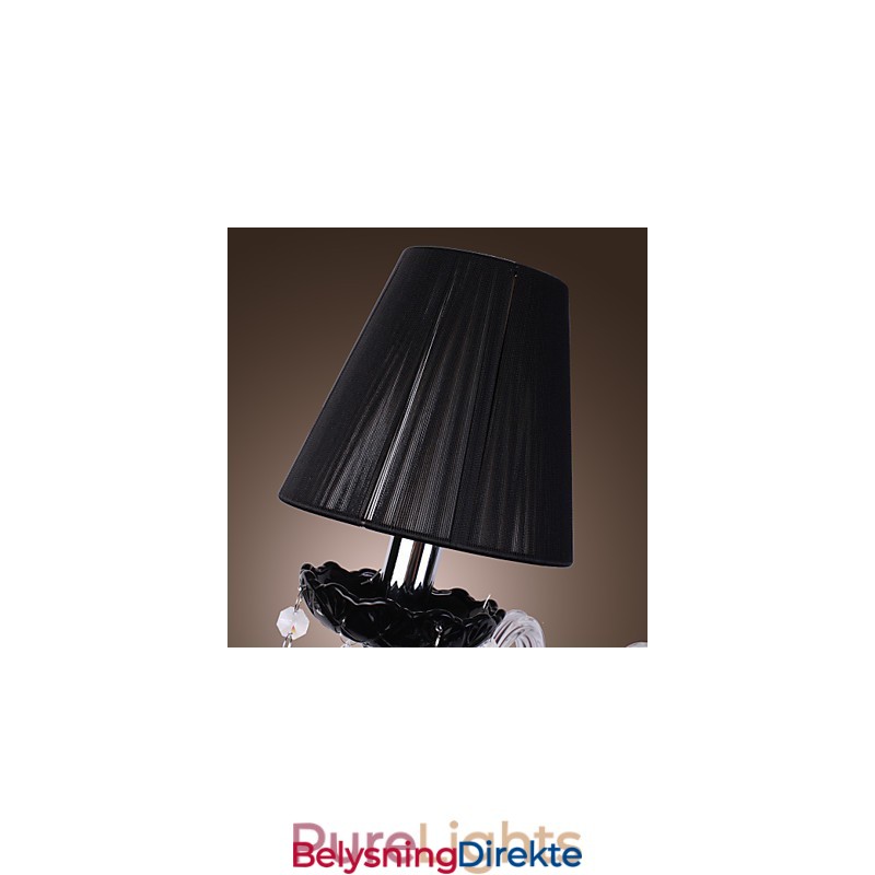 Krystallvegglampe Med 2 Lys I Stoffskjerm