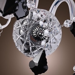 Krystallvegglampe Med 2 Lys I Stoffskjerm