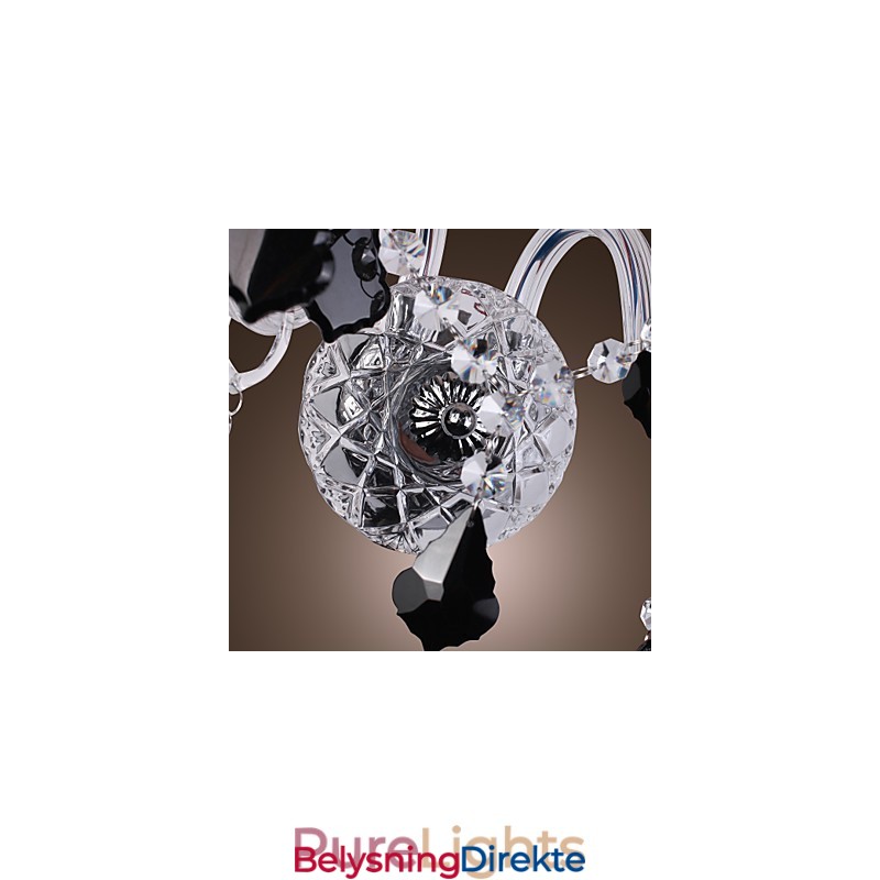 Krystallvegglampe Med 2 Lys I Stoffskjerm