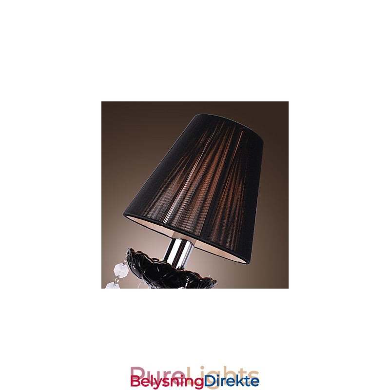 Krystallvegglampe Med 2 Lys I Stoffskjerm