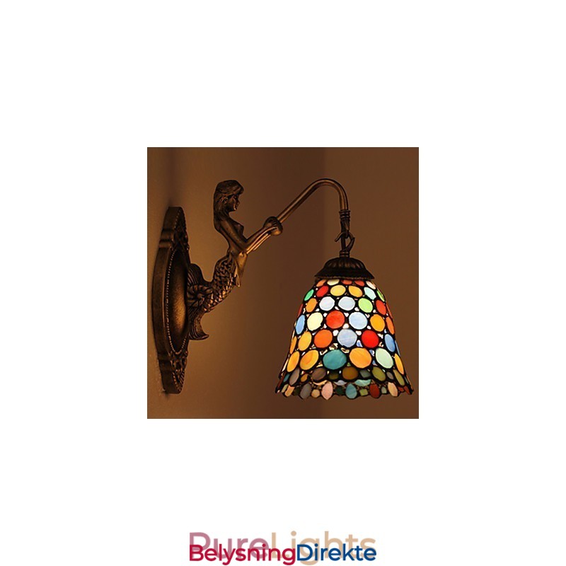 Europeisk Kontraktsfestet Landlig Kreativ Smijernsvegglampe Glasslamper