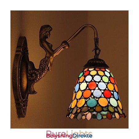 Europeisk Kontraktsfestet Landlig Kreativ Smijernsvegglampe Glasslamper