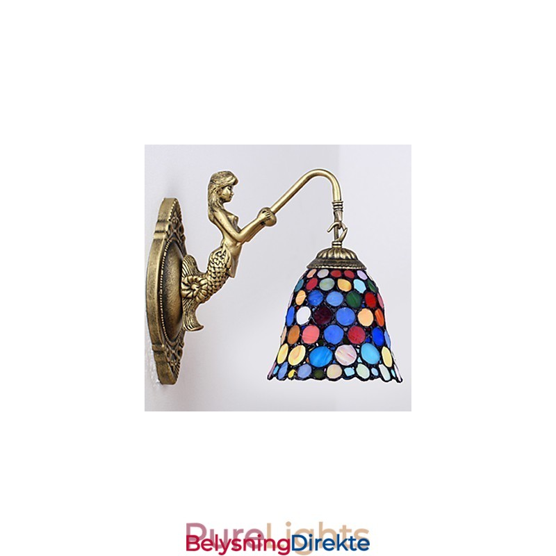 Europeisk Kontraktsfestet Landlig Kreativ Smijernsvegglampe Glasslamper