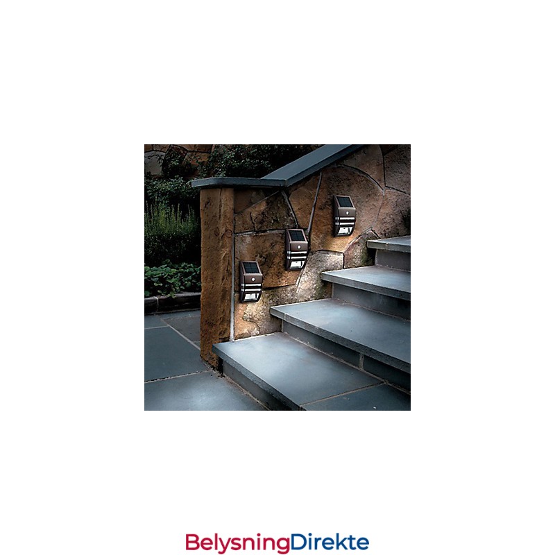 Solcelledrevet Hvit Vegglampe Med Pir-Bevegelsessensor