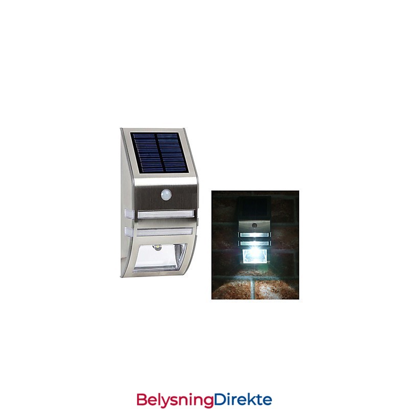 Solcelledrevet Hvit Vegglampe Med Pir-Bevegelsessensor