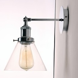 Art Deco-Vegglampe Med Glasskjegleskjerm Nedfellbar