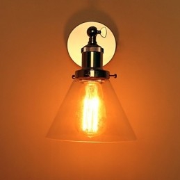 Art Deco-Vegglampe Med Glasskjegleskjerm Nedfellbar