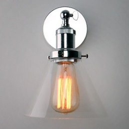 Art Deco-Vegglampe Med Glasskjegleskjerm Nedfellbar