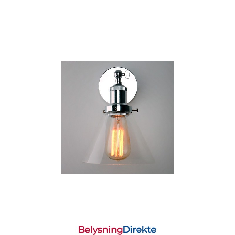 Art Deco-Vegglampe Med Glasskjegleskjerm Nedfellbar