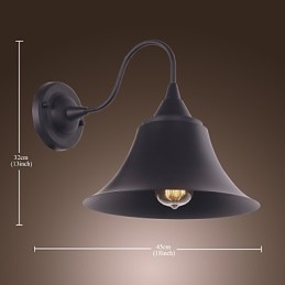 Kunstnerisk Vegglampe Med Retro Metallskjerm Og Brakett