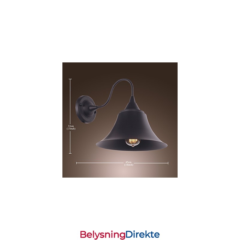 Kunstnerisk Vegglampe Med Retro Metallskjerm Og Brakett