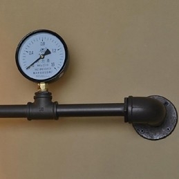 Vegglampe Med 5 Lys I Vannrør, Jern, Ministil, Industriell Stil, Landlig Metall