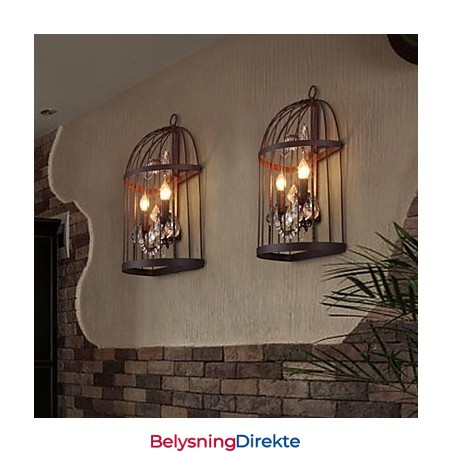 Mini-Vegglampe I Rustikt Metall I Hyttestil