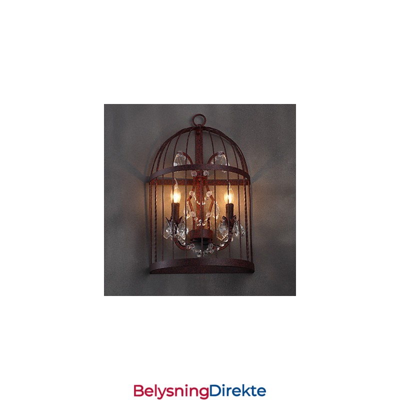 Mini-Vegglampe I Rustikt Metall I Hyttestil