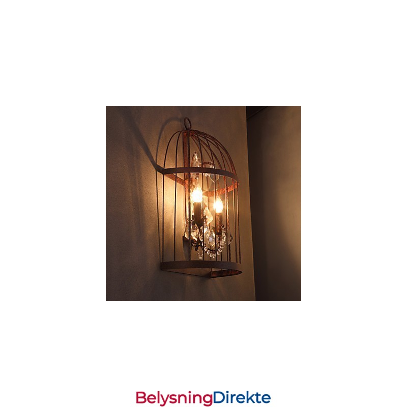 Mini-Vegglampe I Rustikt Metall I Hyttestil