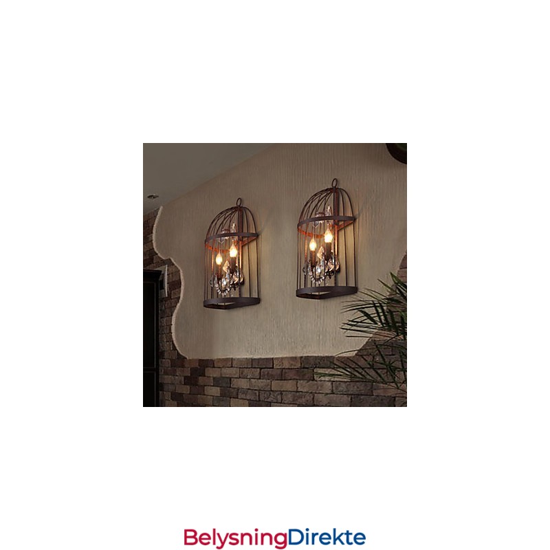 Mini-Vegglampe I Rustikt Metall I Hyttestil