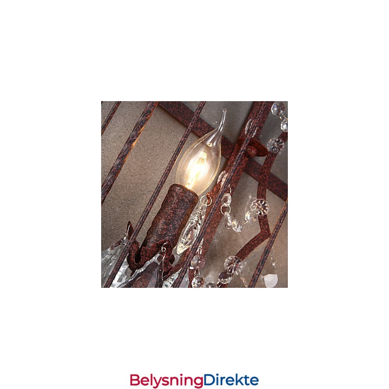 Mini-Vegglampe I Rustikt Metall I Hyttestil