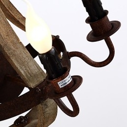 Vintage Amerikansk Rustikk Trevegglampe Til Vinfat, Stue- Og Soveromslampe