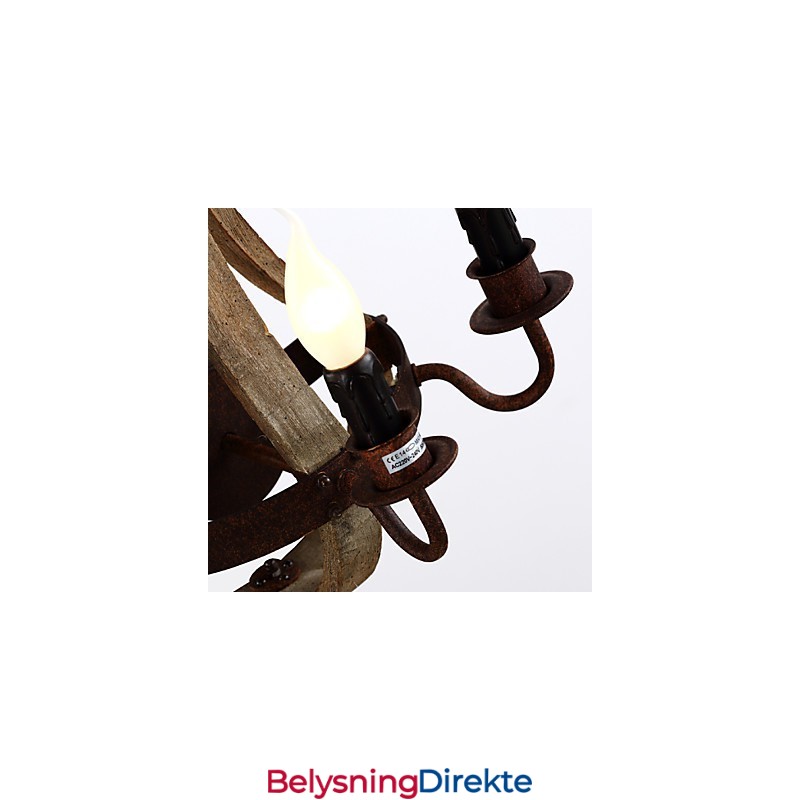 Vintage Amerikansk Rustikk Trevegglampe Til Vinfat, Stue- Og Soveromslampe