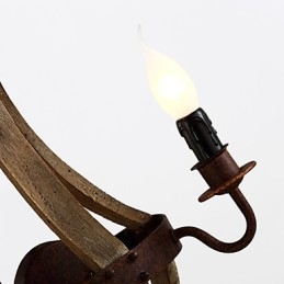 Mini-Vegglampetter I Rustikk Hyttestil I Tre, Bambus