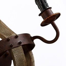 Mini-Vegglampetter I Rustikk Hyttestil I Tre, Bambus