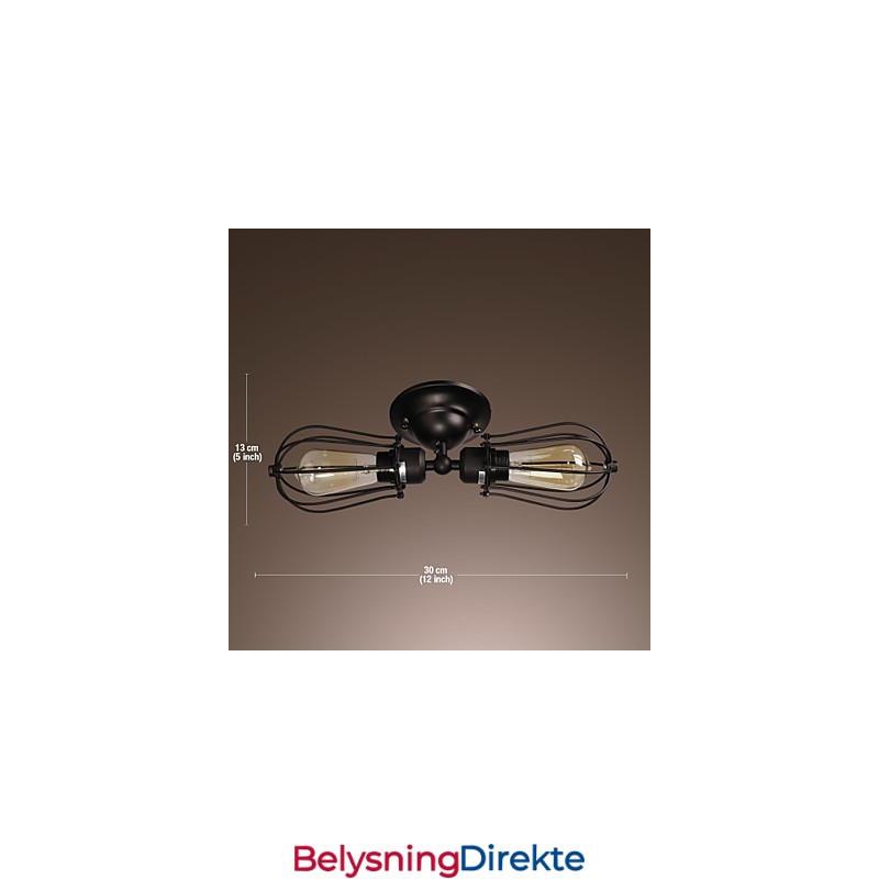 2-Lysende Gyllen Vegglampe I Antikk Stil