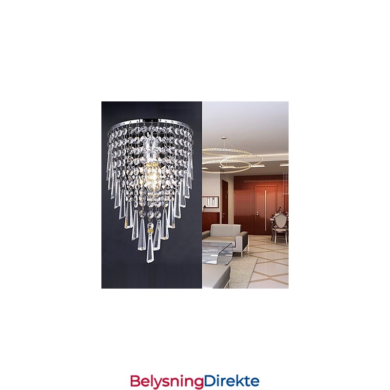 Stilig Krystallvegglampe Med 1 Lyspære