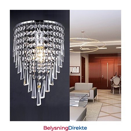 Stilig Krystallvegglampe Med 1 Lyspære