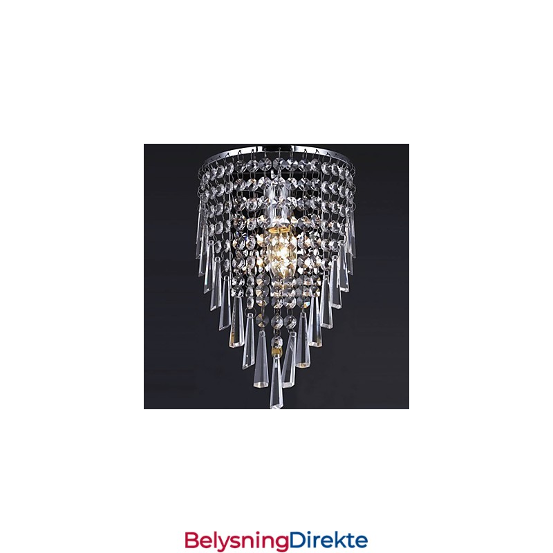 Stilig Krystallvegglampe Med 1 Lyspære