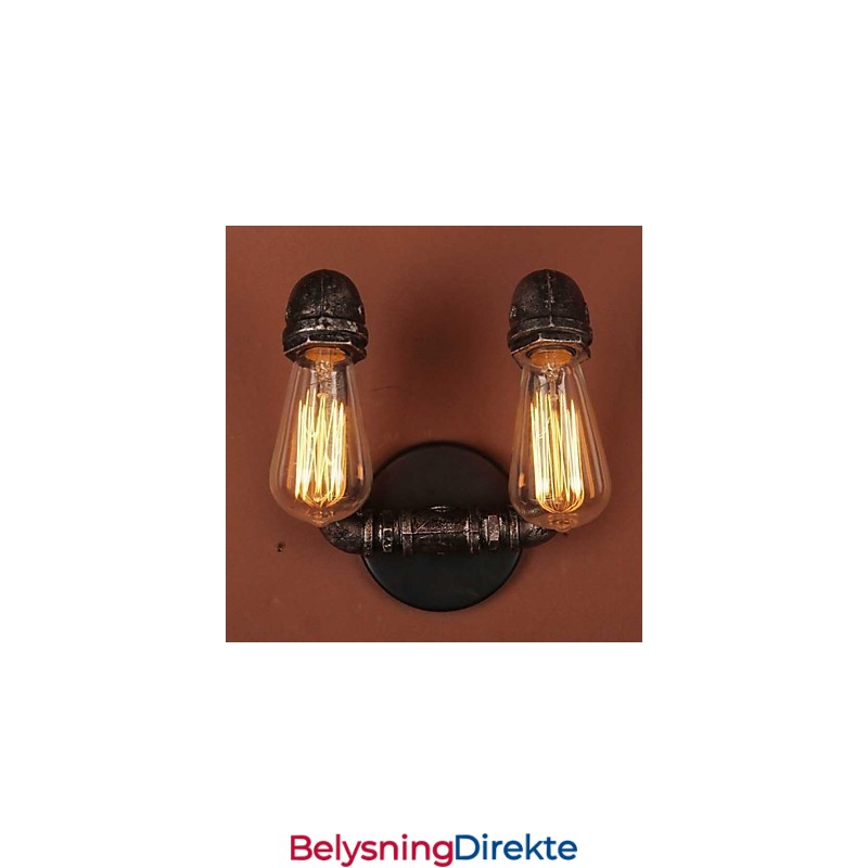 Mini-Vegglampe I Rustikt Metall I Hyttestil