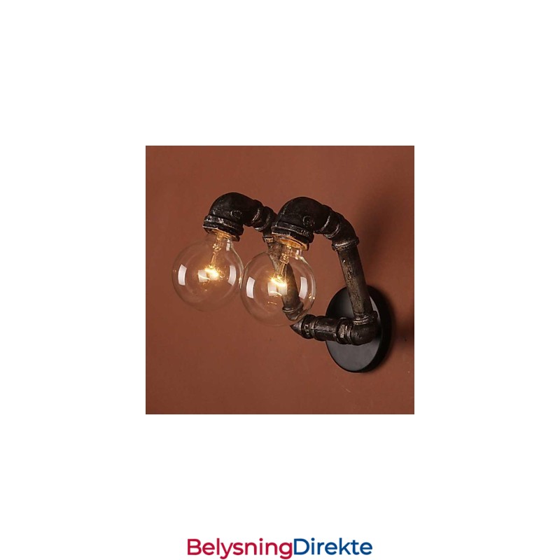 Mini-Vegglampe I Rustikt Metall I Hyttestil