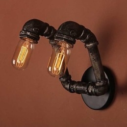 Mini-Vegglampe I Rustikt Metall I Hyttestil