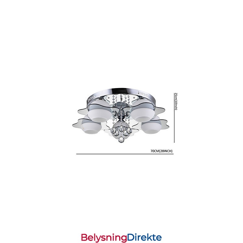 Fjernstyrt 5 Lys Med Blårød Moderne Taklampe For Innfelling