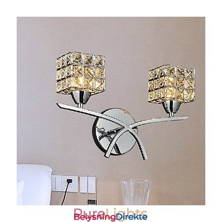 Moderne Krystallvegglampe Med 2 Lys