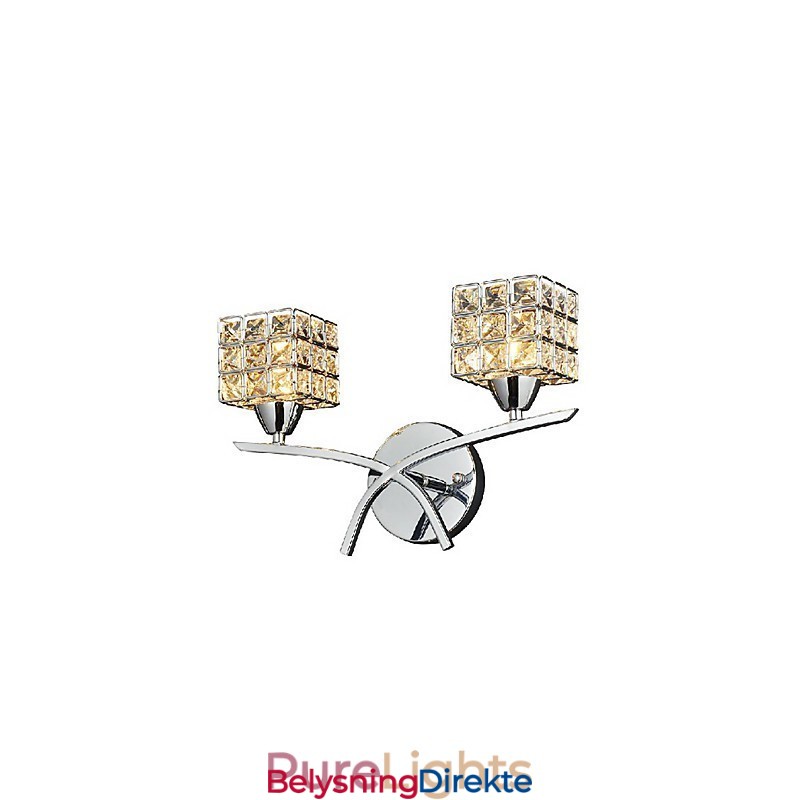 Moderne Krystallvegglampe Med 2 Lys