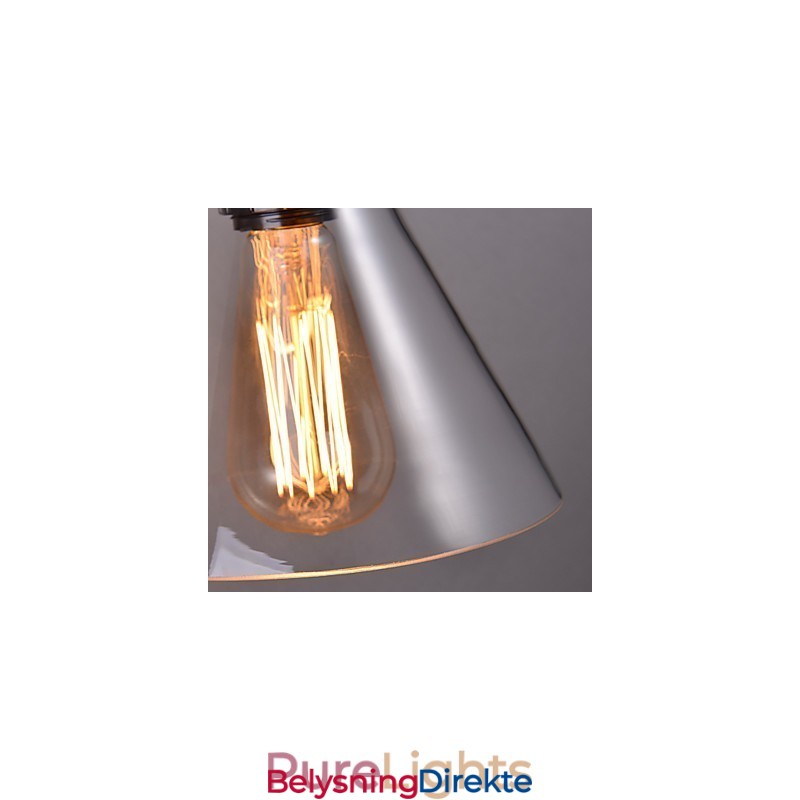 Retro Vegglampe Med Blomsterskjerm I Glass Og Metallfeste