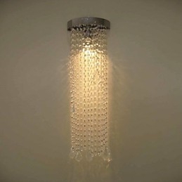 50W Mr16 Vegglampe I Krom Med Krystallkjeder