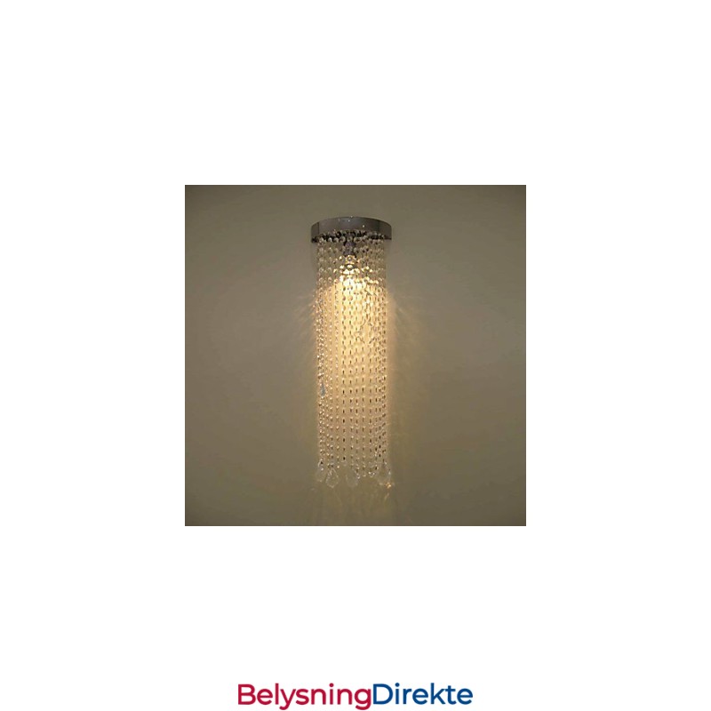 50W Mr16 Vegglampe I Krom Med Krystallkjeder