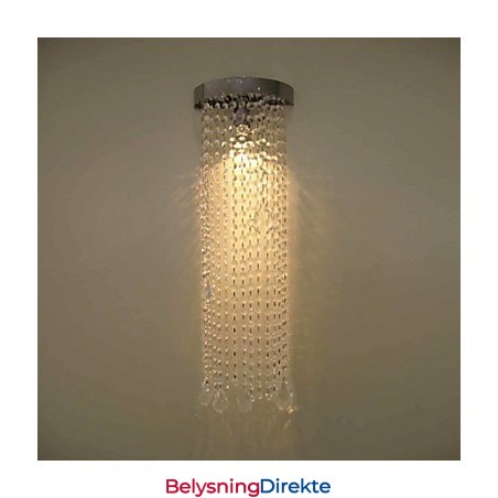 50W Mr16 Vegglampe I Krom Med Krystallkjeder