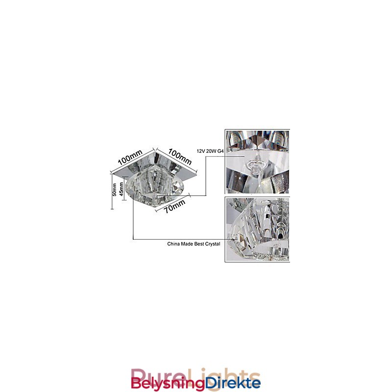 Moderne, Samtidskunst Krystall Mini-Stil Innfelt Montering