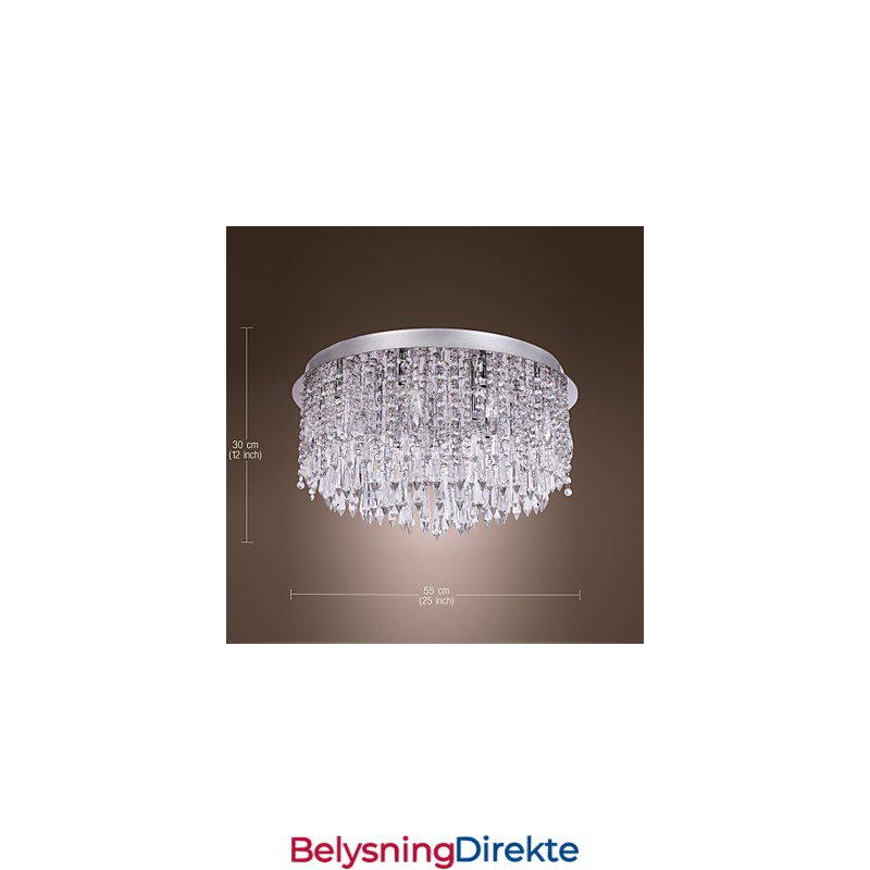 Moderne Samtids Krystall Krom Innfelt Montering