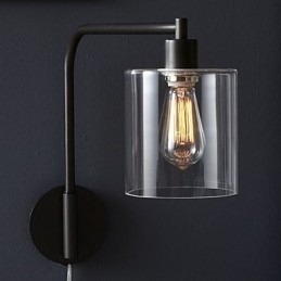 Moderne Vegglampe Med Trommeskjerm I Glass