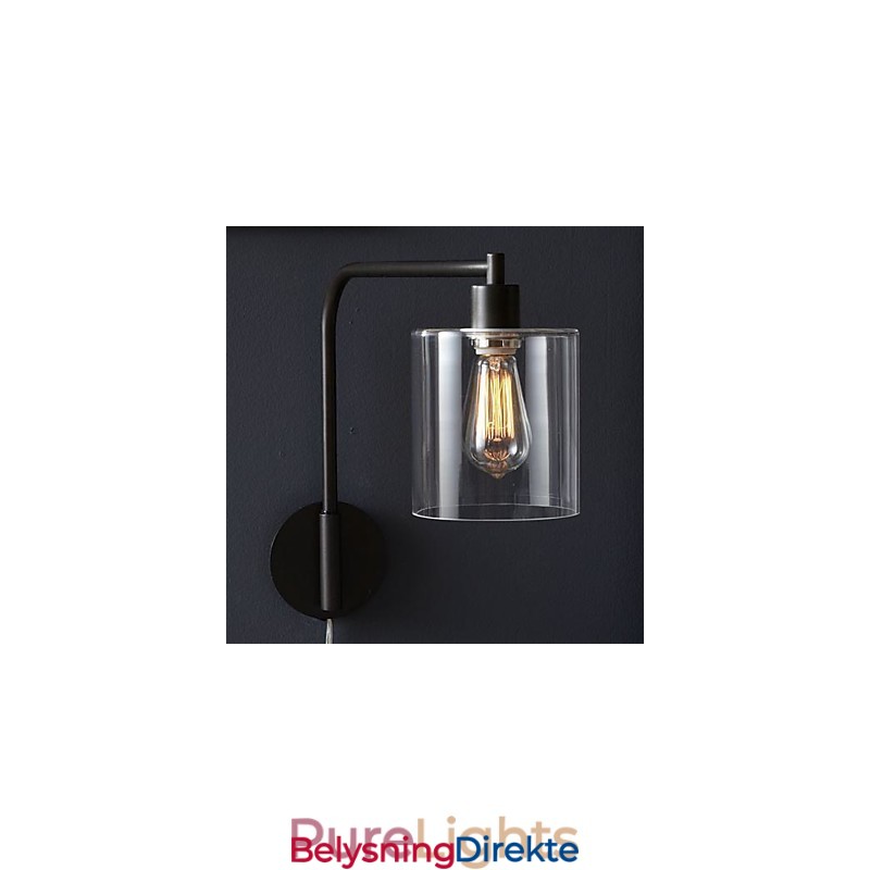 Moderne Vegglampe Med Trommeskjerm I Glass